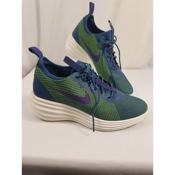 Nike Women’s 9 Lunarelite Sky HI JCRD 654169-400 Blue Green Running Shoes - Picture 2 of 10